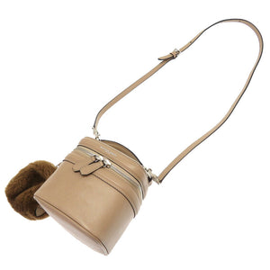 美品 ハンティング ワールド レザー ベージュ バニティバッグ 2WAY ショルダーバッグ バッグ ポーチ付 0198 【中古】 HUNTING WORLD