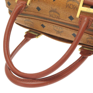 エム シー エム モノグラム 柄 ロゴ PVC ブラウン ハンドバッグ バッグ 茶 0234 【中古】 MCM