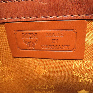 エム シー エム モノグラム 柄 ロゴ PVC ブラウン ハンドバッグ バッグ 茶 0234 【中古】 MCM