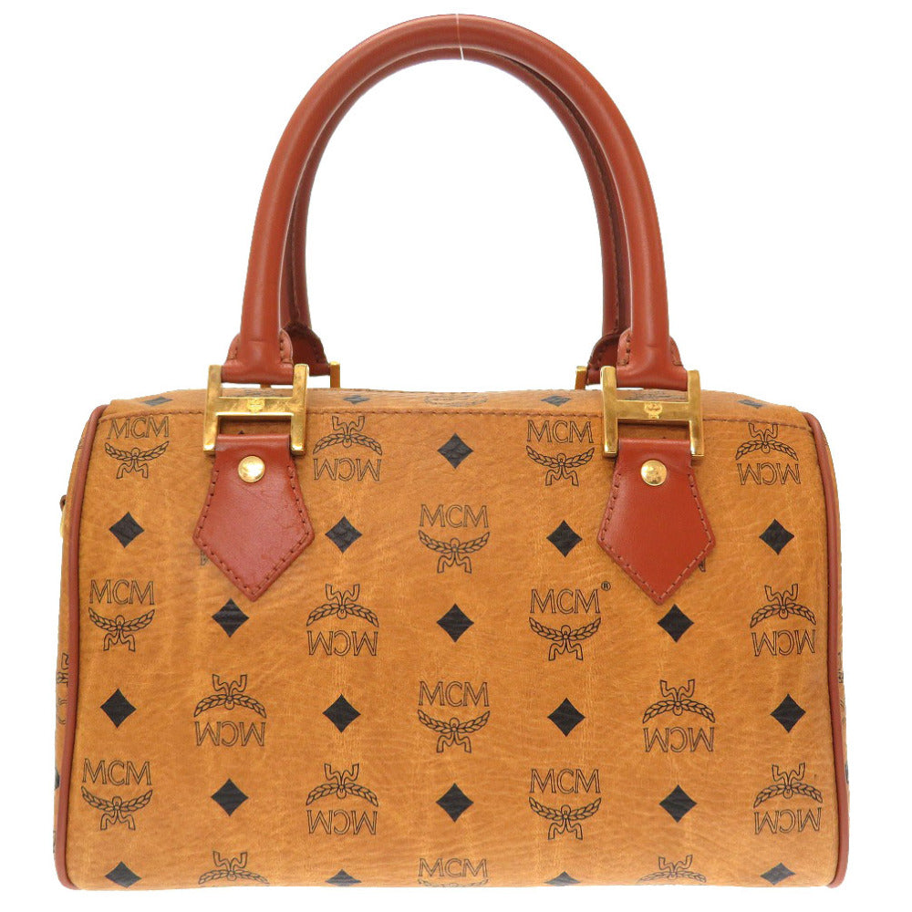 美品 エム シー エム モノグラム 柄 ロゴ PVC ブラウン ハンドバッグ バッグ 茶 0235 【中古】 MCM
