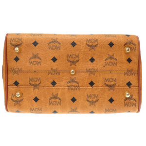 美品 エム シー エム モノグラム 柄 ロゴ PVC ブラウン ハンドバッグ バッグ 茶 0235 【中古】 MCM