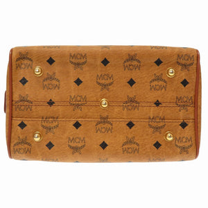 美品 エム シーエム モノグラム 柄 ロゴ PVC ブラウン ハンドバッグ バッグ 茶 0238 【中古】 MCM