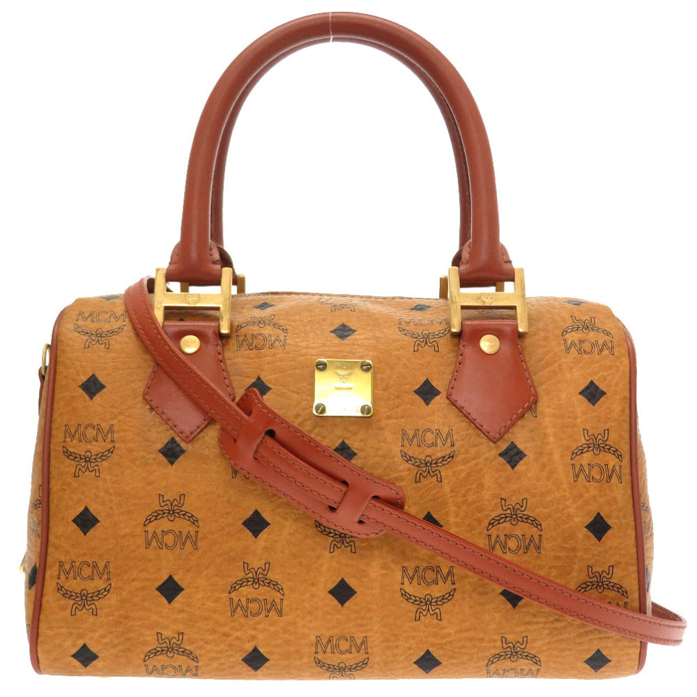 美品 エム シー エム MCM モノグラム 柄 ロゴ PVC 2WAY ハンドバッグ バッグ 茶 0239 【中古】 MCM