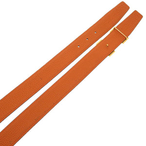 美品 エルメス Hベルト ブラウン オレンジ リバーシブル レザー バックル ゴールド シルバー金具 ベルト 0249 【中古】 HERMES メンズ