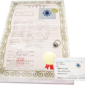 美品 サファイア3.07ct ダイヤ1.85ct Pt900 リング 指輪 プラチナ ダイヤモンド 11.5号 ジュエリー アクセサリー 青 ブルー 0098【中古】レディース