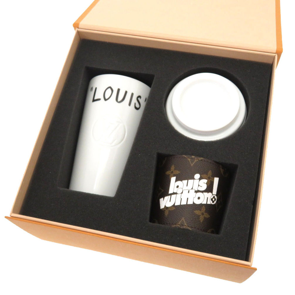 未使用 ルイ ヴィトン モノグラム カップ ルイ GI0653 タンブラー 陶器 ホワイト カップ LV 0029 【中古】 LOUIS VUITTON