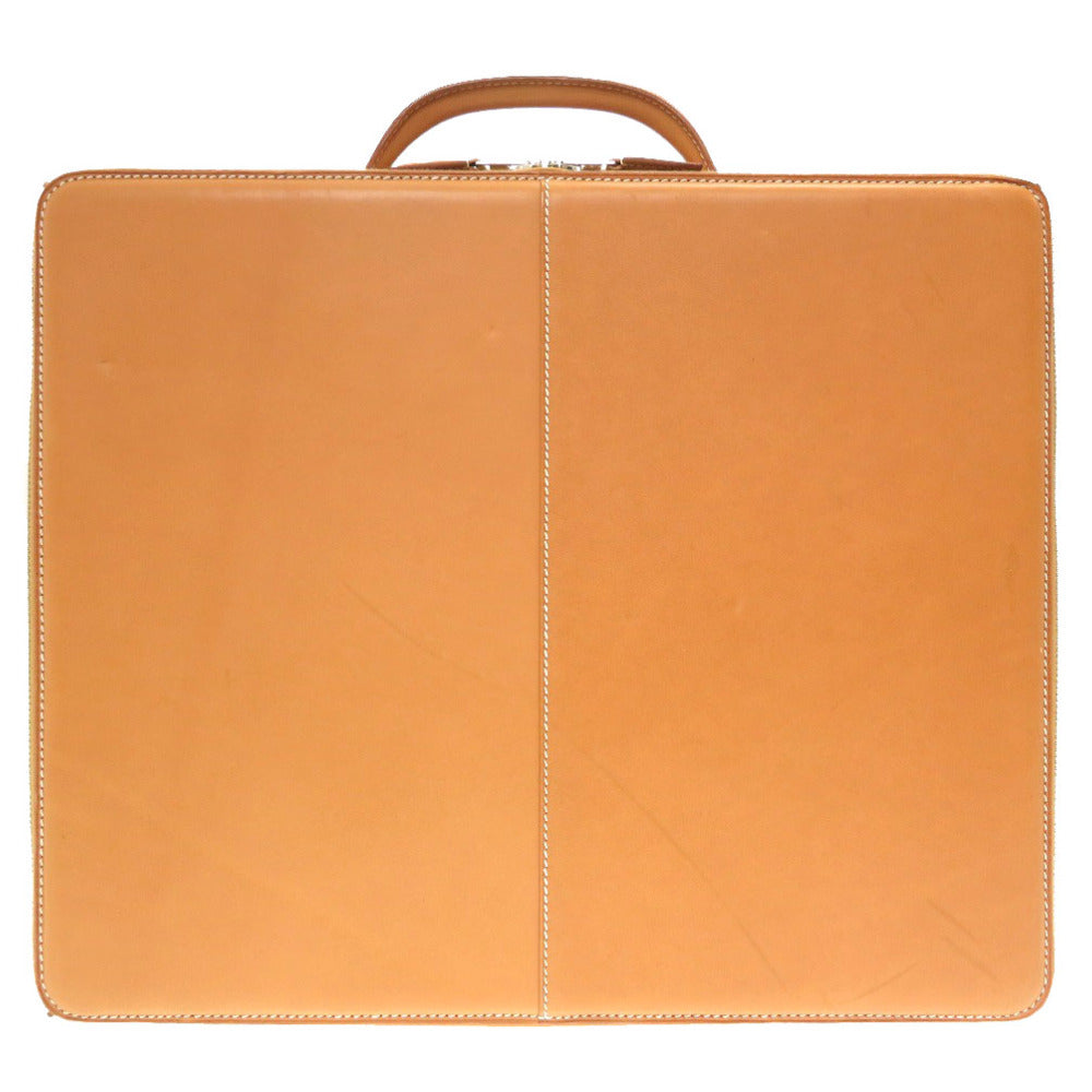 エルメス エールライトMM ヴァッシュ ナチュラル シルバー金具 □I刻印 ブリーフケース バッグ 茶 0031 【中古】 HERMES メンズ
