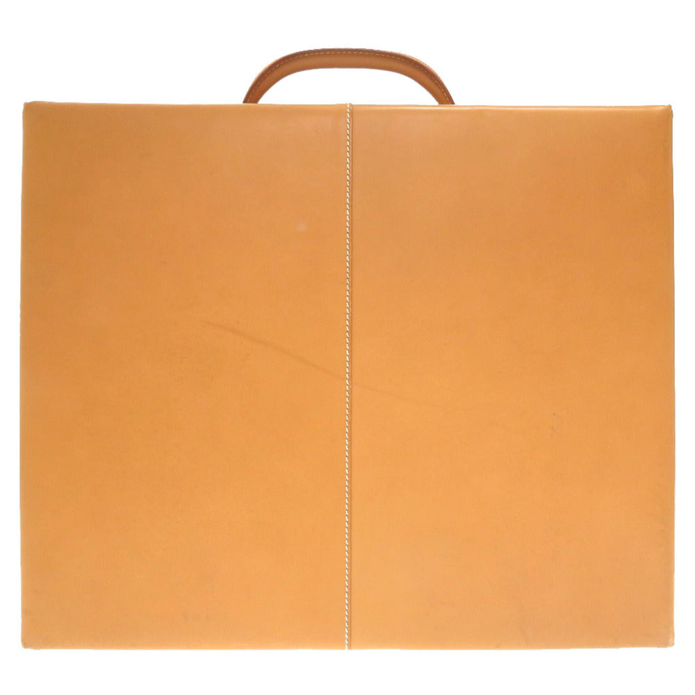 エルメス エールライトMM ヴァッシュ ナチュラル シルバー金具 □I刻印 ブリーフケース バッグ 茶 0031 【中古】 HERMES メンズ