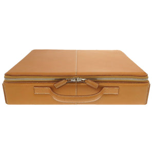 エルメス エールライトMM ヴァッシュ ナチュラル シルバー金具 □I刻印 ブリーフケース バッグ 茶 0031 【中古】 HERMES メンズ