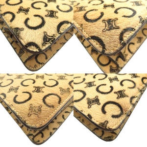 セリーヌ Cマカダム ベージュ ハラコ ワンショルダー ヴィンテージ ショルダーバッグ バッグ 0044 【中古】 CELINE