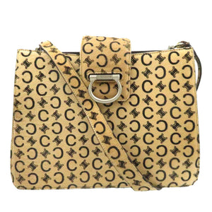 セリーヌ Cマカダム ベージュ ハラコ ワンショルダー ヴィンテージ ショルダーバッグ バッグ 0044 【中古】 CELINE
