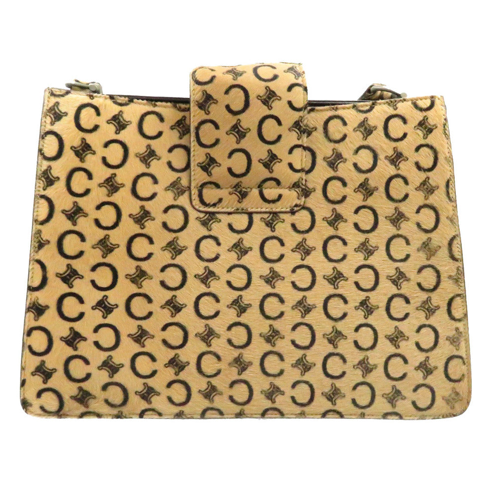 セリーヌ Cマカダム ベージュ ハラコ ワンショルダー ヴィンテージ ショルダーバッグ バッグ 0044 【中古】 CELINE
