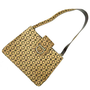 セリーヌ Cマカダム ベージュ ハラコ ワンショルダー ヴィンテージ ショルダーバッグ バッグ 0044 【中古】 CELINE