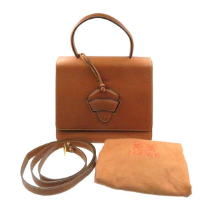 ロエベ バルセロナ レザー ブラウン ヴィンテージ 2WAY ハンドバッグ ショルダーバッグ バッグ 茶 0047 【中古】 LOEWE