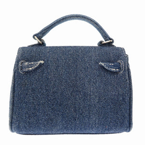 新品同様 レディメイド ドールバッグ デニム ブルー シルバー金具 ハンドバッグ バッグ ドール 青 0050 【中古】 READYMADE