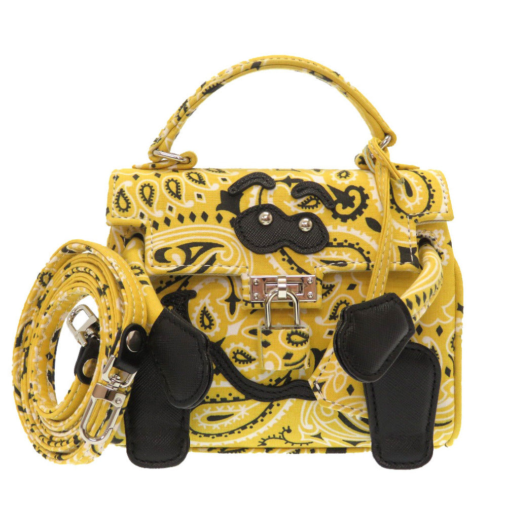 新品同様 レディメイド ドールバッグ キャンバス イエロー ブラック 2WAY ハンドバッグ バッグ 黄 黒 0051【中古】READYMADE