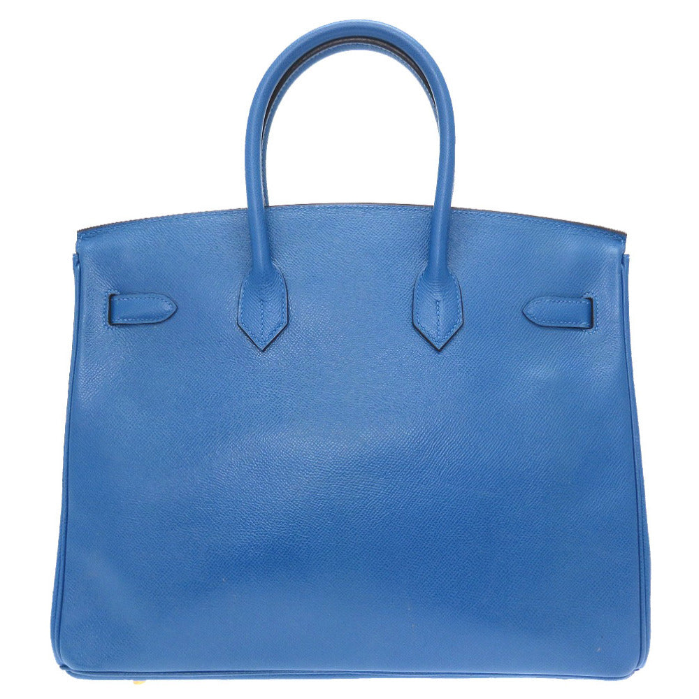 美品 エルメス バーキン35 クシュベル ブルーフランス ゴールド金具 □G刻印 ハンドバッグ バッグ 青 0058 【中古】 HERMES