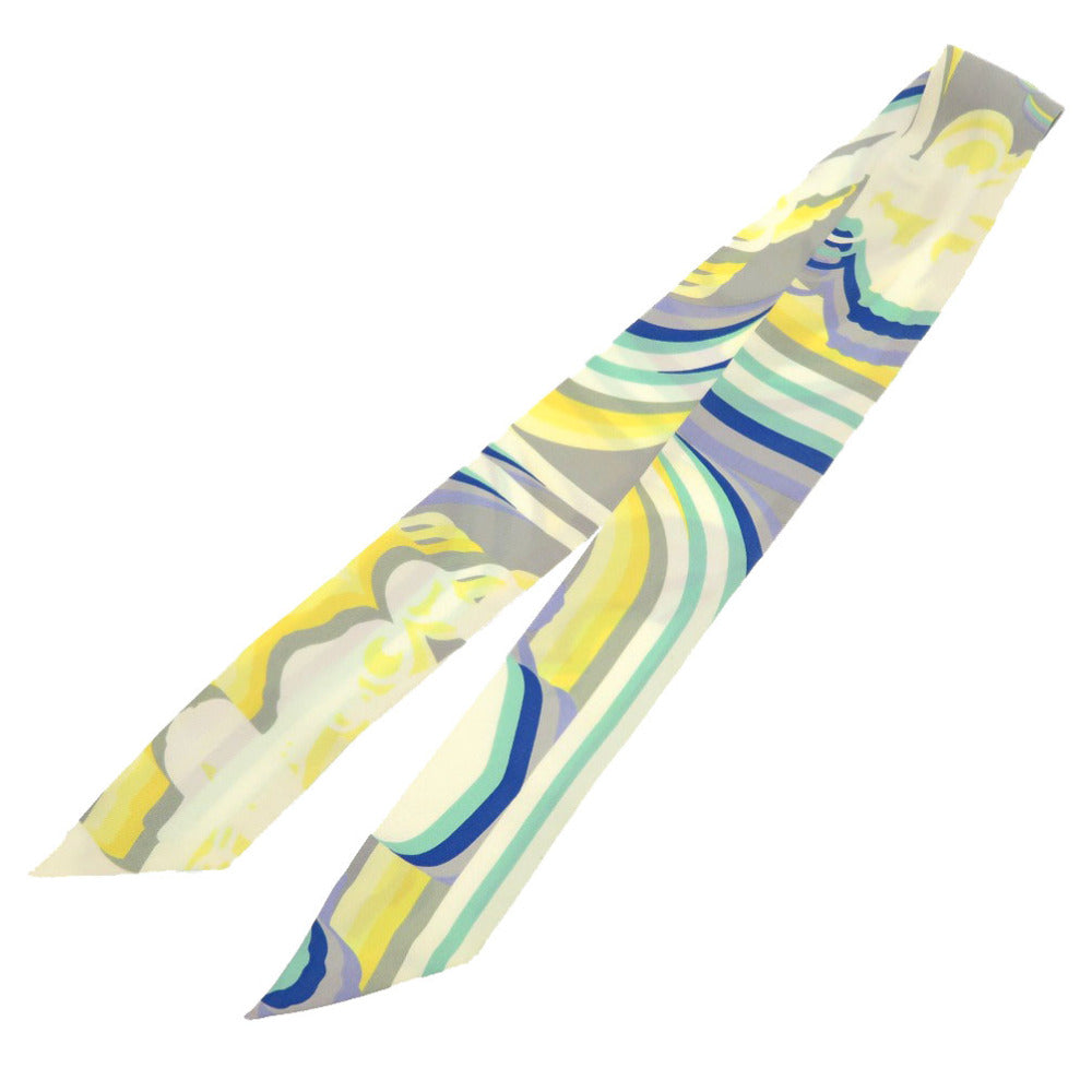 新品同様 エルメス ツイリー ブリッドドゥガラ Brides de Gara シルク イエロー ブルー スカーフ 0128 【中古】 HERMES