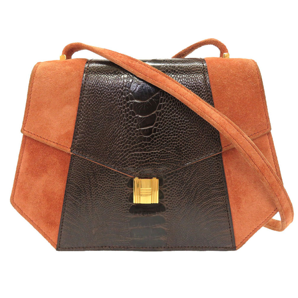 エルメス ラプソディ ドブリス オーストレッグ ブラウン ゴールド金具 ヴィンテージ ショルダーバッグ バッグ 茶 0002 【中古】 HERMES