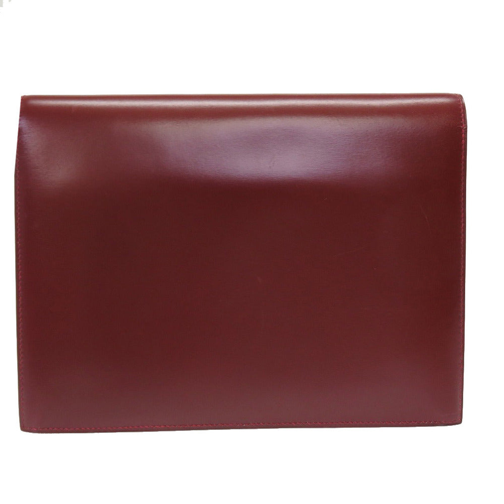 エルメス ファコ トリコロール ボックスカーフ ナチュラル/ルージュアッシュ/ルージュヴィフ クラッチバッグ 〇M ヴィンテージ 0003【中古】HERMES