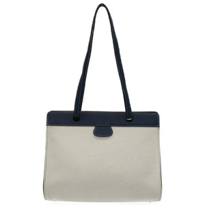 新品同様 エルメス ミュゾー ブッフルショルダーバッグ ホワイト/ネイビー □F刻印 0004【中古】HERMES