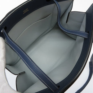 新品同様 エルメス ミュゾー ブッフルショルダーバッグ ホワイト/ネイビー □F刻印 0004【中古】HERMES
