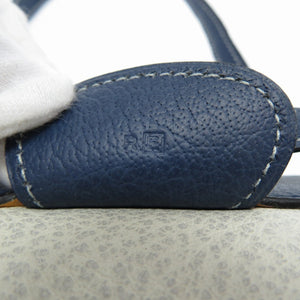 新品同様 エルメス ミュゾー ブッフルショルダーバッグ ホワイト/ネイビー □F刻印 0004【中古】HERMES