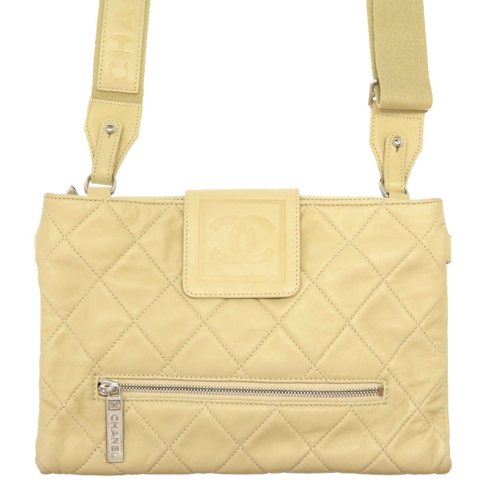 美品 シャネル スポーツライン レザー ベージュ 12番台 ココマーク ショルダーバッグ バッグ 0037 【中古】 CHANEL