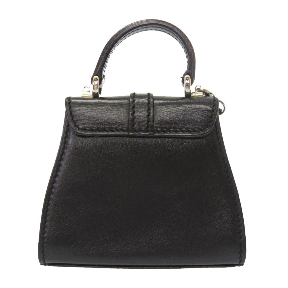 美品 グッチ レザー ブラック ヴィンテージ 007 090 0234 2WAY ショルダーバッグ バッグ 黒 0049 【中古】 GUCCI