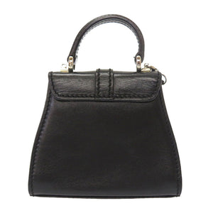 美品 グッチ レザー ブラック ヴィンテージ 007 090 0234 2WAY ショルダーバッグ バッグ 黒 0049 【中古】 GUCCI