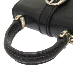 美品 グッチ レザー ブラック ヴィンテージ 007 090 0234 2WAY ショルダーバッグ バッグ 黒 0049 【中古】 GUCCI