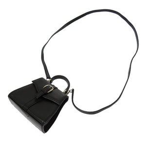 美品 グッチ レザー ブラック ヴィンテージ 007 090 0234 2WAY ショルダーバッグ バッグ 黒 0049 【中古】 GUCCI