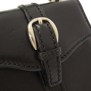 美品 グッチ レザー ブラック ヴィンテージ 007 090 0234 2WAY ショルダーバッグ バッグ 黒 0049 【中古】 GUCCI