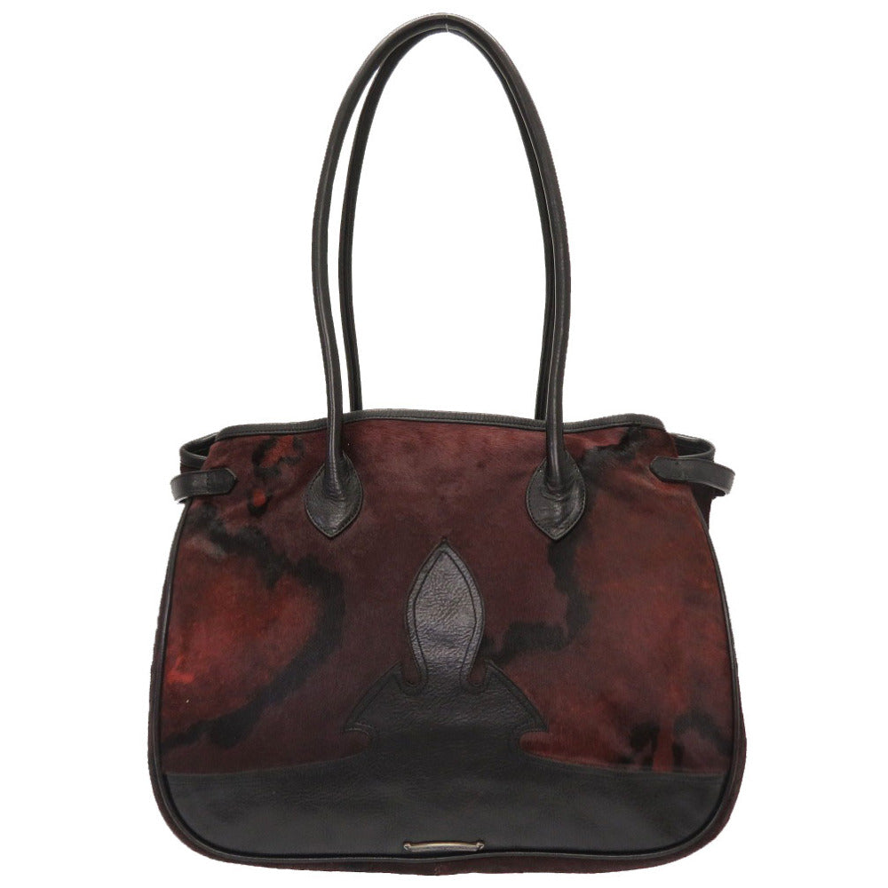 クロムハーツ フレアニー ハラコ レザー ボルドー トートバッグ バッグ 0077 【中古】 CHROME HEARTS