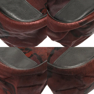 クロムハーツ フレアニー ハラコ レザー ボルドー トートバッグ バッグ 0077 【中古】 CHROME HEARTS