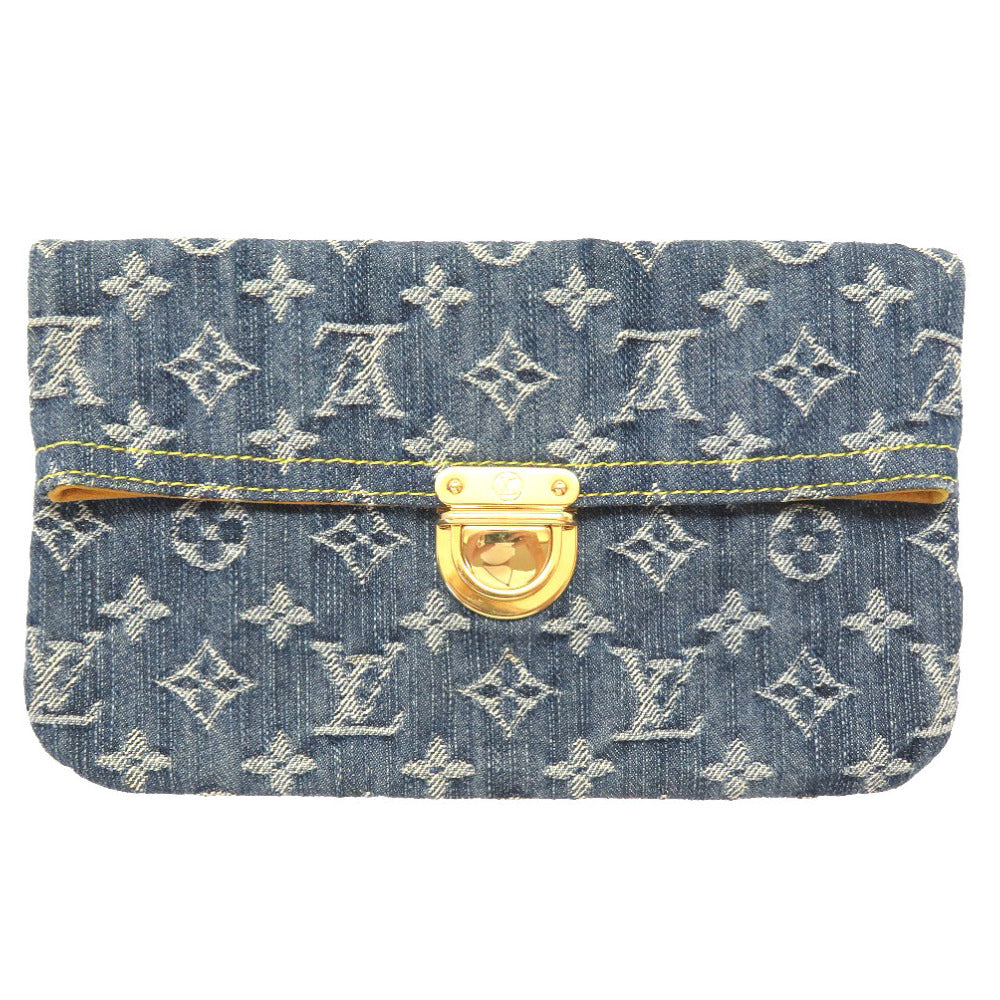 新品同様 ルイ ヴィトン モノグラムデニム ポシェット プラット M95007 クラッチバッグ ブルー LV 0112 【中古】 LOUIS VUITTON