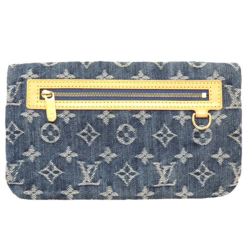 新品同様 ルイ ヴィトン モノグラムデニム ポシェット プラット M95007 クラッチバッグ ブルー LV 0112 【中古】 LOUIS VUITTON