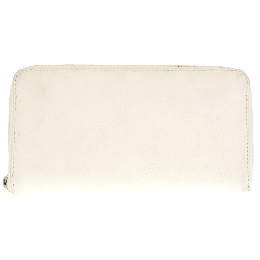 美品 クロムハーツ REC F ZIP 3セメタリ―クロス クロスシップ パラジウム加工 レザー ホワイト ラウンドファスナー 長財布 財布 白 0134 【中古】 CHROME HEARTS メンズ