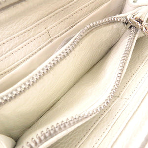 美品 クロムハーツ REC F ZIP 3セメタリ―クロス クロスシップ パラジウム加工 レザー ホワイト ラウンドファスナー 長財布 財布 白 0134 【中古】 CHROME HEARTS メンズ