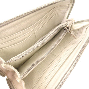 美品 クロムハーツ REC F ZIP 3セメタリ―クロス クロスシップ パラジウム加工 レザー ホワイト ラウンドファスナー 長財布 財布 白 0134 【中古】 CHROME HEARTS メンズ