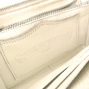 美品 クロムハーツ REC F ZIP 3セメタリ―クロス クロスシップ パラジウム加工 レザー ホワイト ラウンドファスナー 長財布 財布 白 0134 【中古】 CHROME HEARTS メンズ