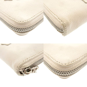 美品 クロムハーツ REC F ZIP 3セメタリ―クロス クロスシップ パラジウム加工 レザー ホワイト ラウンドファスナー 長財布 財布 白 0134 【中古】 CHROME HEARTS メンズ
