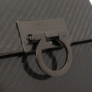 美品 フェラガモ カーボン ガンチーニ ブラック DO-21 9746 ハンドバッグ バッグ 黒 0137 【中古】 Salvatore Ferragamo