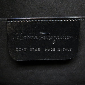 美品 フェラガモ カーボン ガンチーニ ブラック DO-21 9746 ハンドバッグ バッグ 黒 0137 【中古】 Salvatore Ferragamo