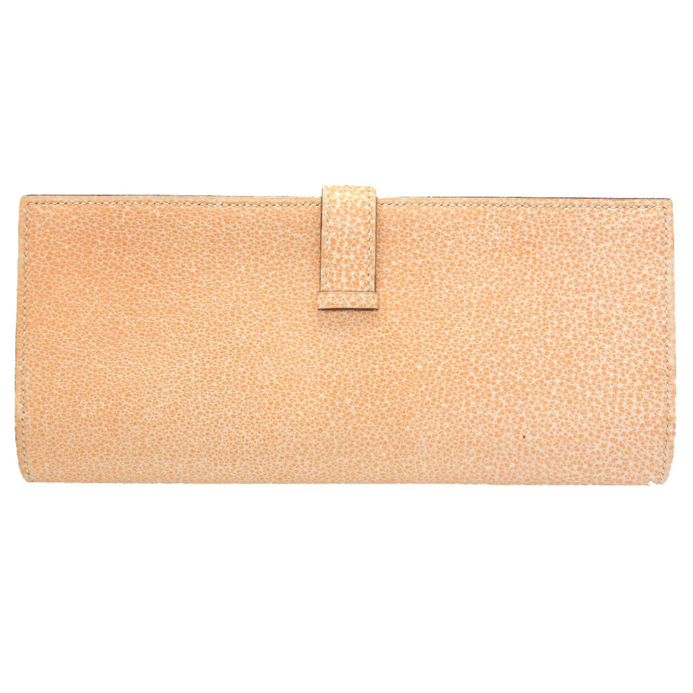 新品同様 エルメス ベアンスフレ SPオーダー ダルメシアン ブッフルスキッパ― オレンジ シルバー金具 □J刻印 長財布 財布 0138 【中古】 HERMES