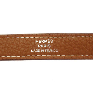 エルメス トリヨンクレマンス ゴールド シルバー金具 ケリーストラップ ショルダーストラップ 茶 0177 【中古】 HERMES