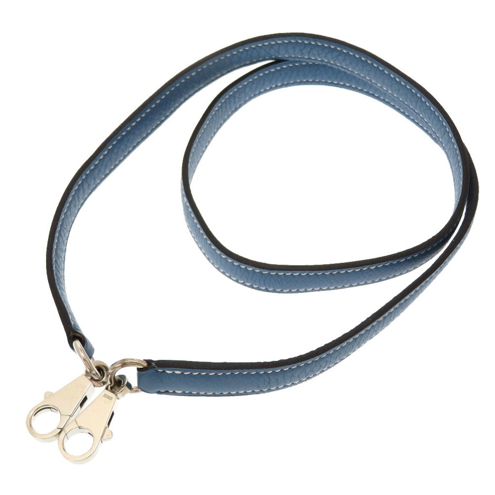 美品 エルメス トリヨンクレマンス ブルージーン シルバー金具 ケリーストラップ ショルダーストラップ 青 0179 【中古】 HERMES