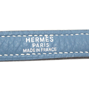 美品 エルメス トリヨンクレマンス ブルージーン シルバー金具 ケリーストラップ ショルダーストラップ 青 0179 【中古】 HERMES