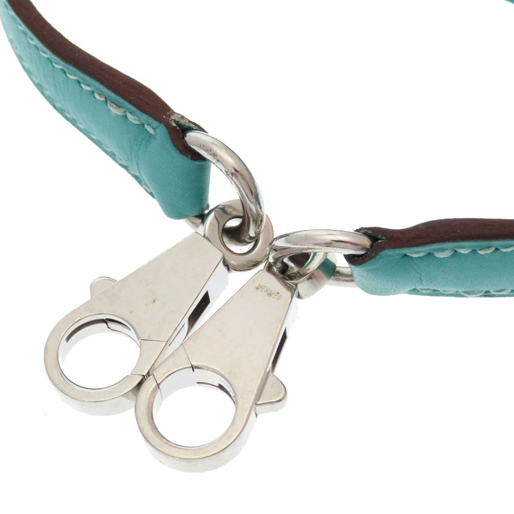 美品 エルメス ヴォースイフト ミント シルバー金具 ケリーストラップ ショルダーバッグ 緑 0182 【中古】 HERMES