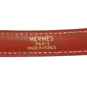 美品 エルメス ボックスカーフ ブリック ゴールド金具 ケリーストラップ ショルダーバッグ 茶 0186 【中古】 HERMES
